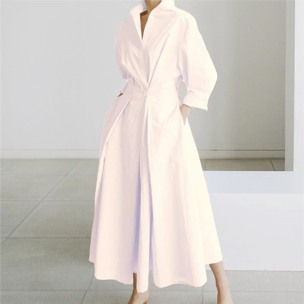 Abigail – Langärmliges Blusenkleid mit elastischem Bund