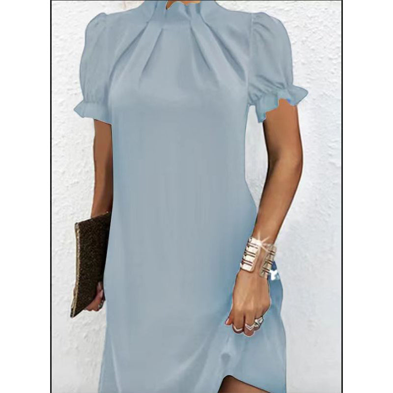 Hannah – Enganliegendes Sommer-Turtleneck-Kleid in einfarbigem Strick