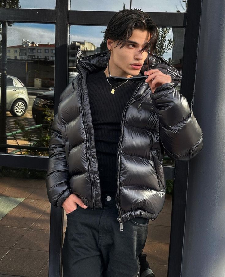 Men's Quilted Jacket Puffer Urban Street Style Winter Jacket – Ideal for Cold Days
