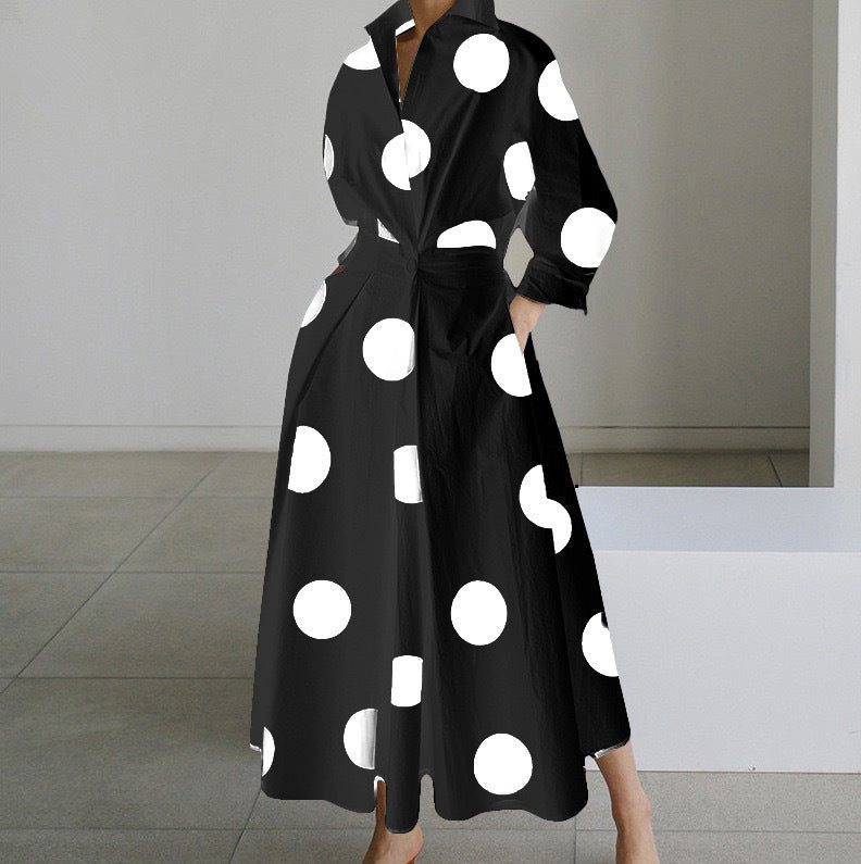 Abigail – Langärmliges Blusenkleid mit elastischem Bund