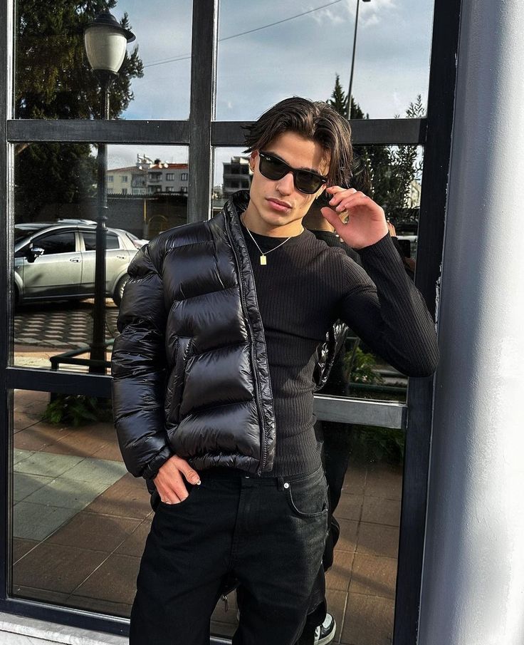 Men's Quilted Jacket Puffer Urban Street Style Winter Jacket – Ideal for Cold Days