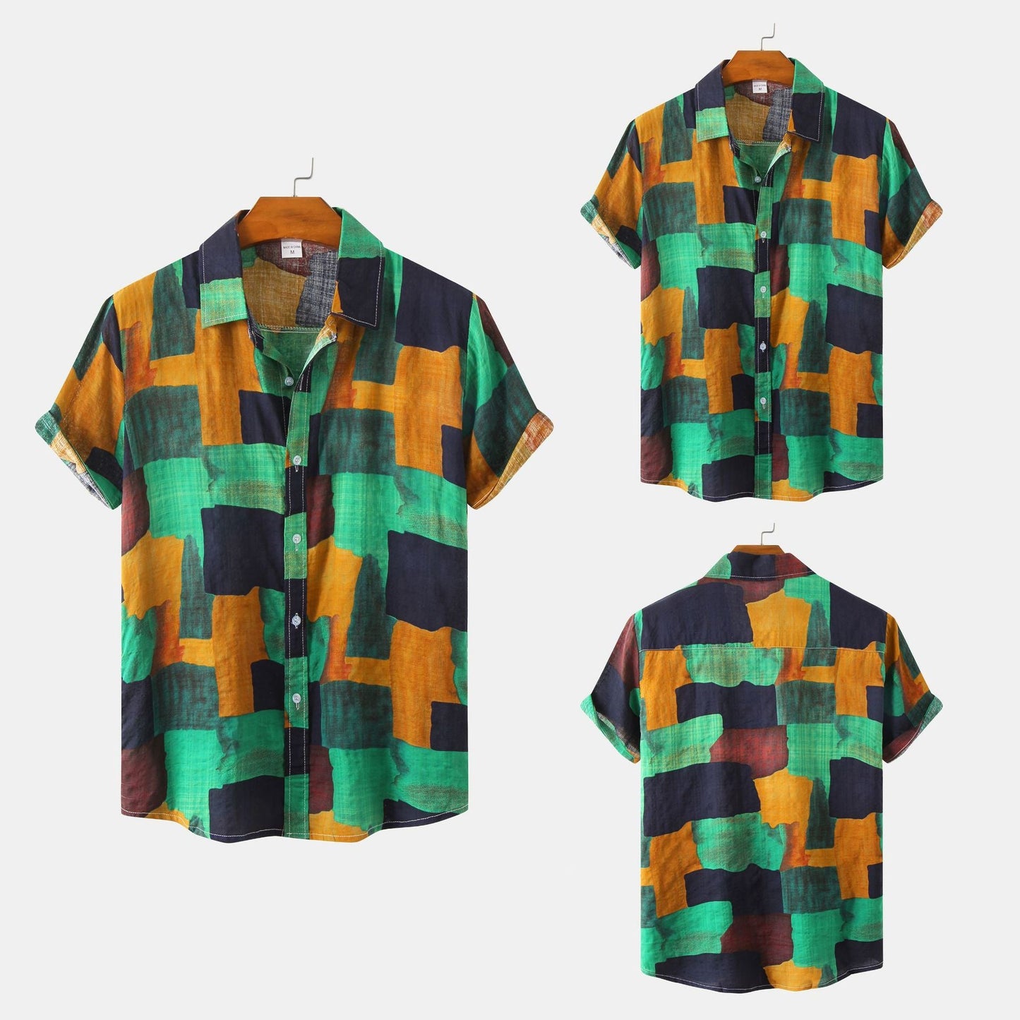 Herren Vintage Kurzarmhemd mit Blumenmuster – Lässiges Sommerhemd für Freizeit und Urlaub