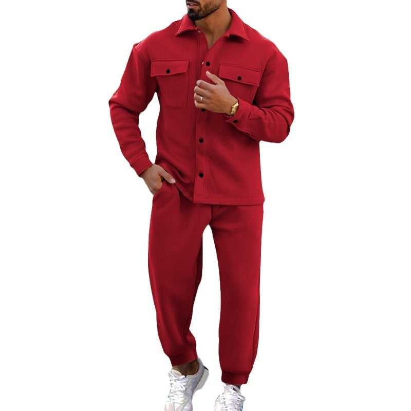 Jamie – Slim Single-Breasted Suit in Solid Color Design for Men