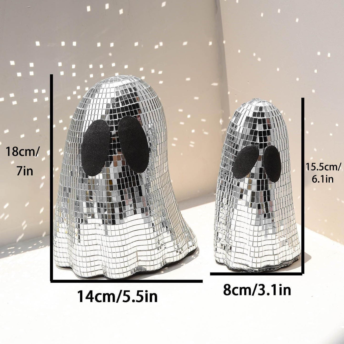 Halloween decoration ghost figure – Reflective disco ghost for party & spooky atmosphere