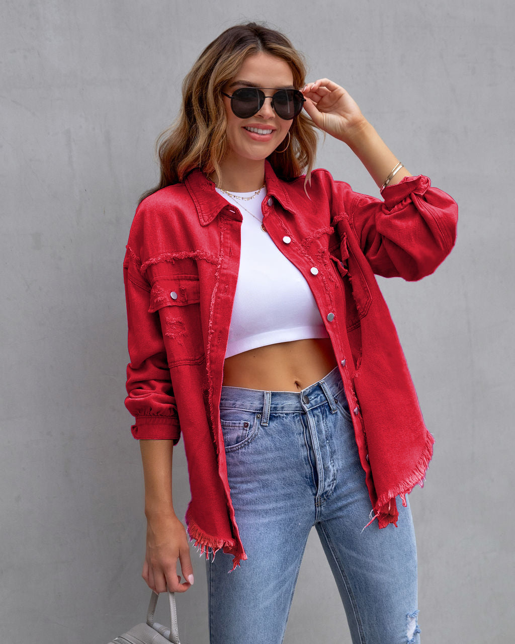 Wendy – Modisches Ripped Shirt-Jacke für Frauen im Herbst und Frühling