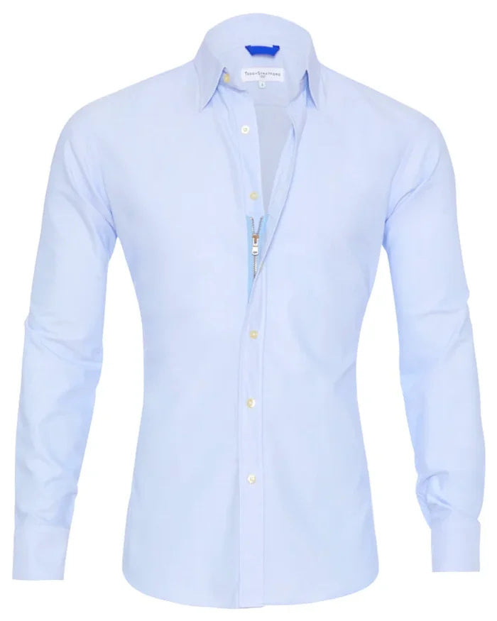 Glenn – Long-sleeve zipper shirt with button design and fashionable collar for men