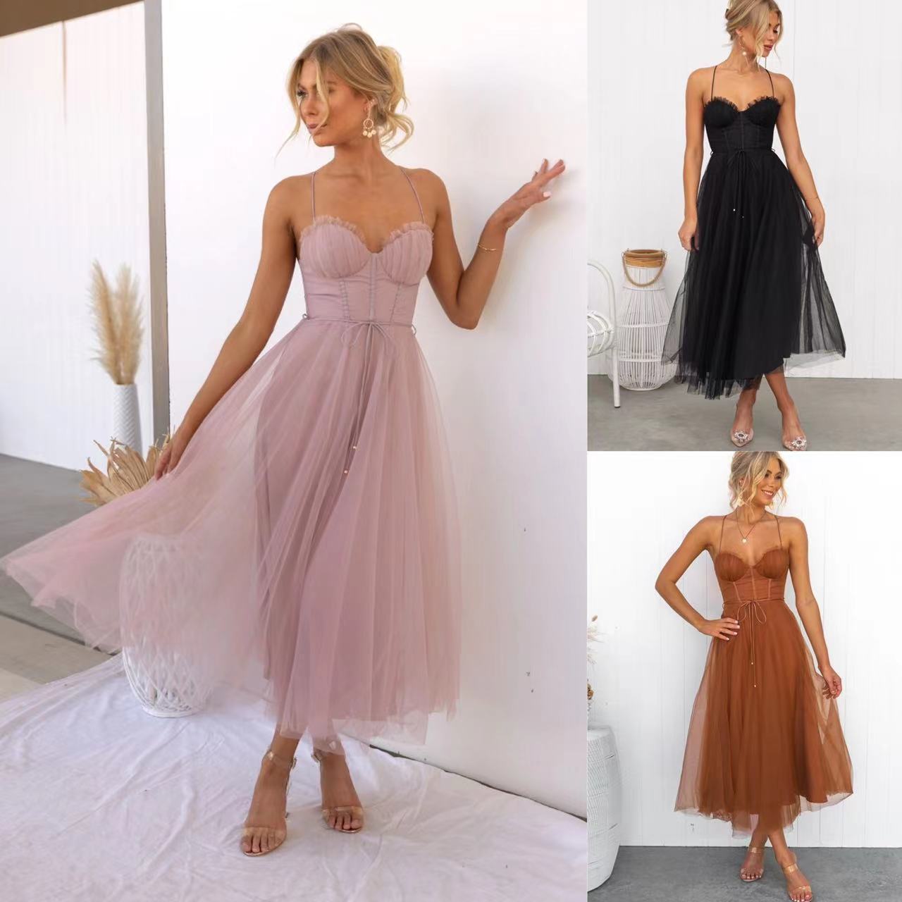 Joan – Temperamental Camisole Mesh Party Dress