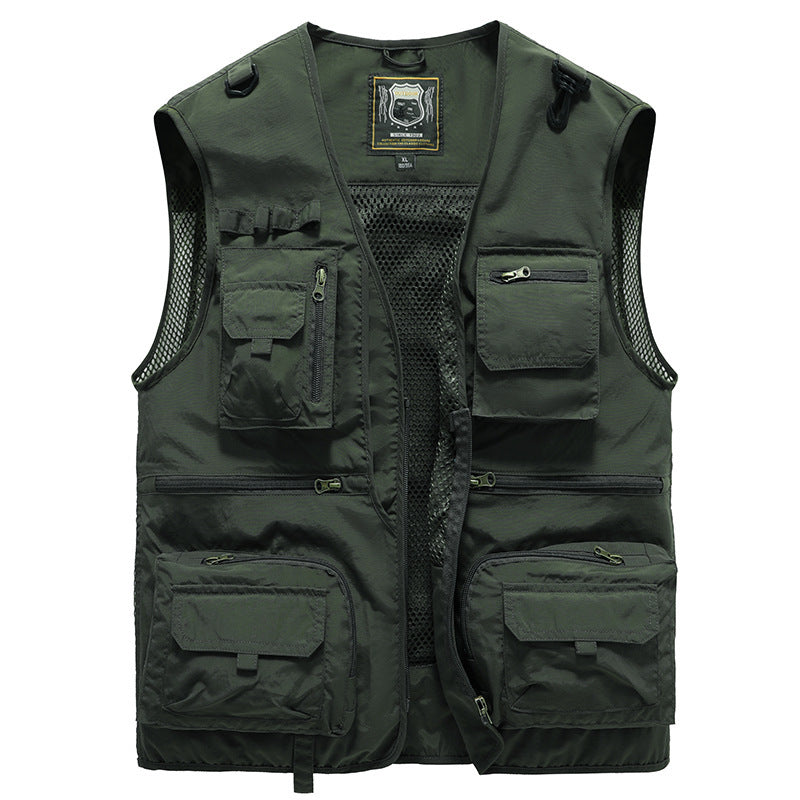 Men's Outdoor Vest with Many Pockets – Breathable Utility Vest for Camping, Fishing, Hiking & Adventure