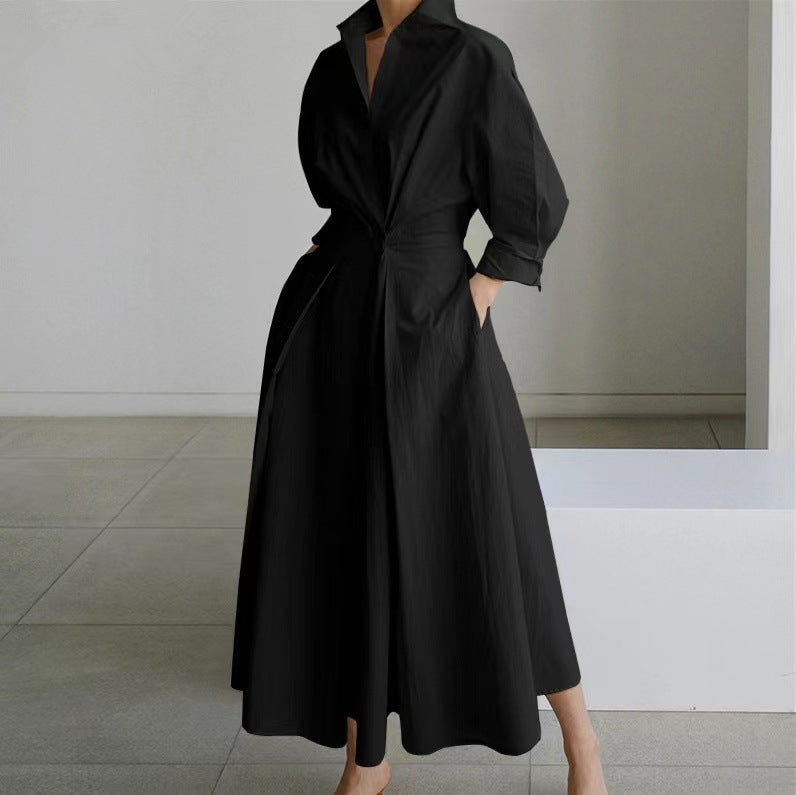 Abigail – Langärmliges Blusenkleid mit elastischem Bund