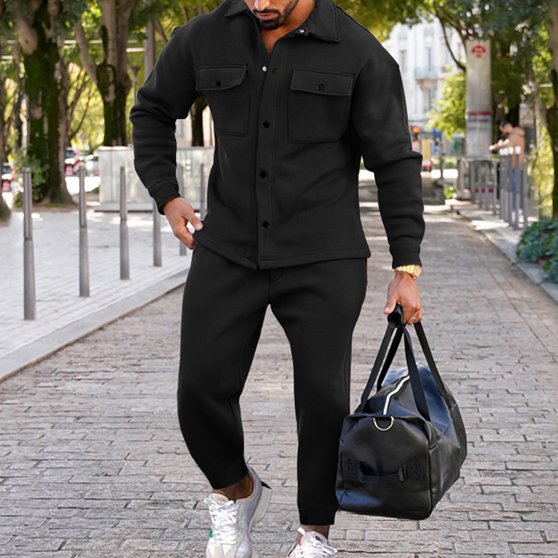 Jamie – Slim Single-Breasted Suit in Solid Color Design for Men