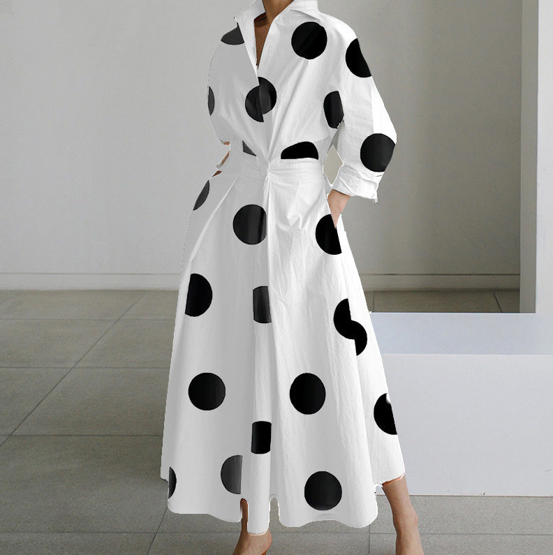 Abigail – Langärmliges Blusenkleid mit elastischem Bund
