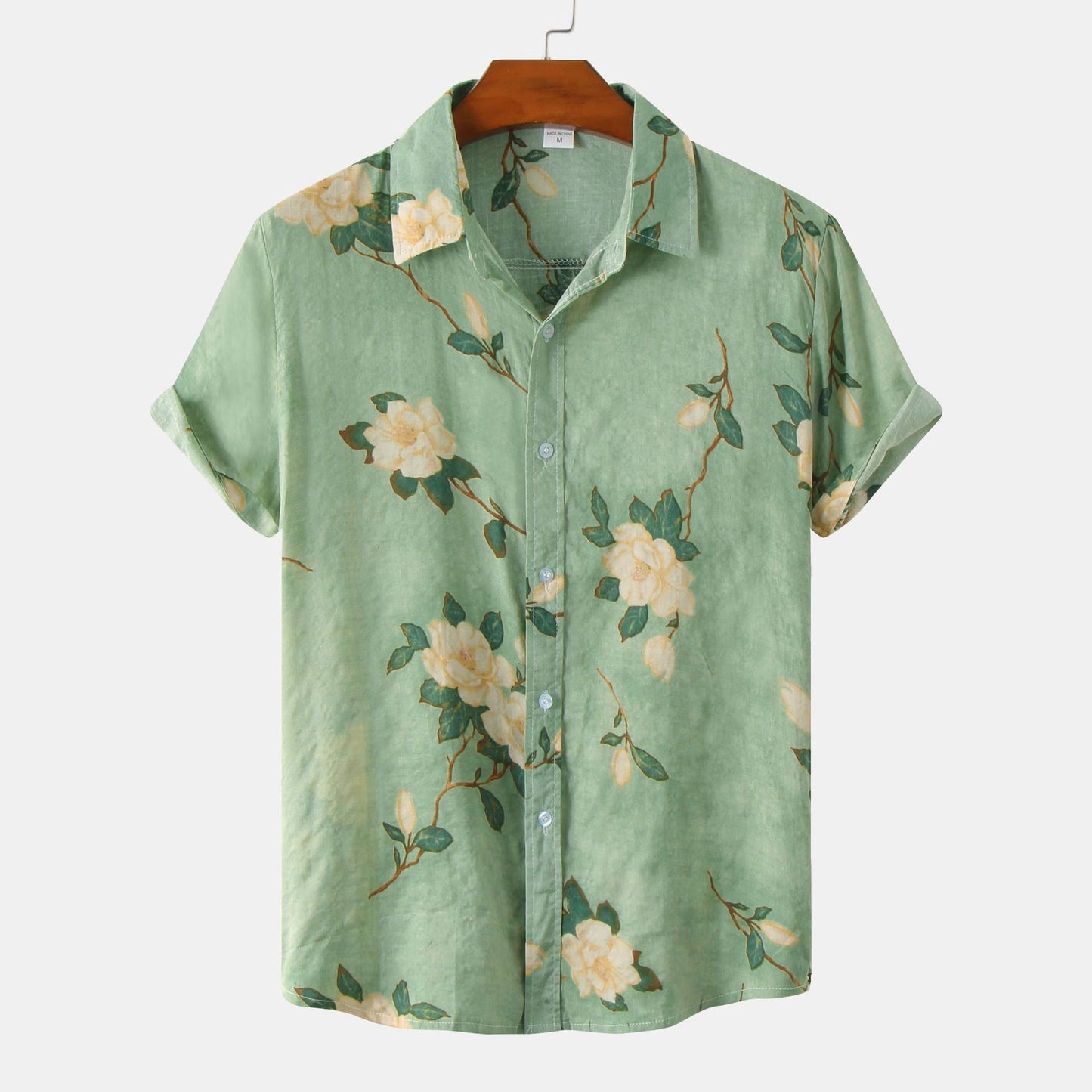 Herren Vintage Kurzarmhemd mit Blumenmuster – Lässiges Sommerhemd für Freizeit und Urlaub