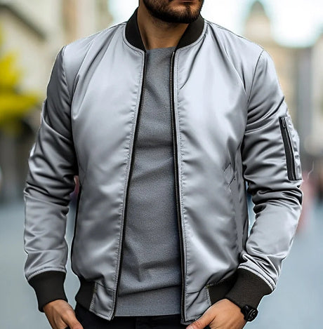 Men's Bomber Jacket Casual Streetwear – Modern Leisure Style for Everyday and City