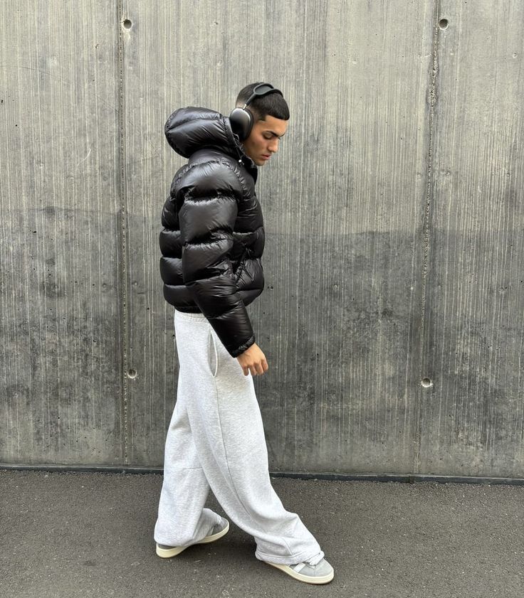Men's Quilted Jacket Puffer Urban Street Style Winter Jacket – Ideal for Cold Days