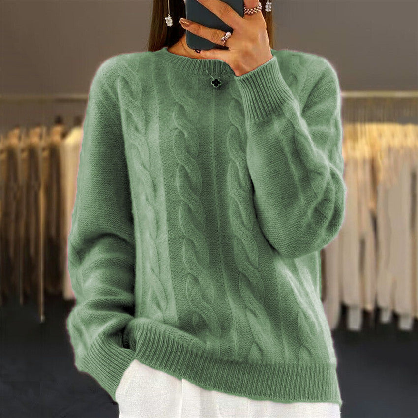 Ruby – Modischer Retro Kabelstrickpullover für Damen