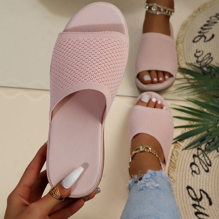 Alison – Modische fliegende Gewebte Wedge-Sandalen mit weichem Boden