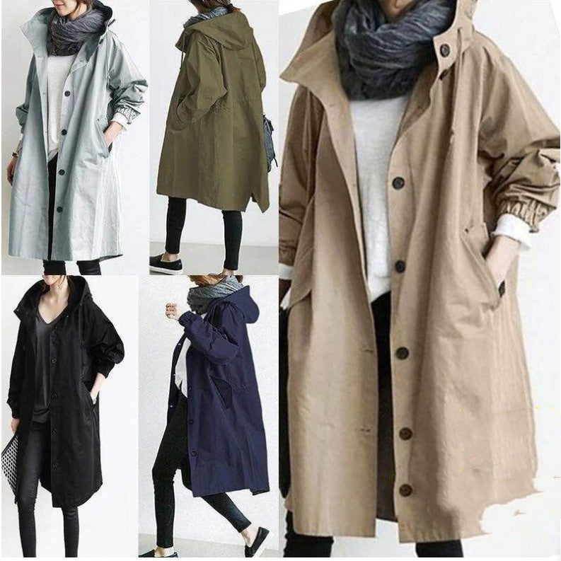 Kelly – Casual mid-length windbreaker for women with long sleeves