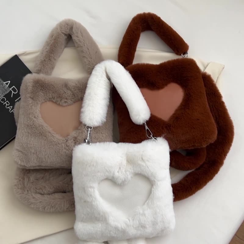 Tanya – Winter Plüsch Schultertasche für Damen