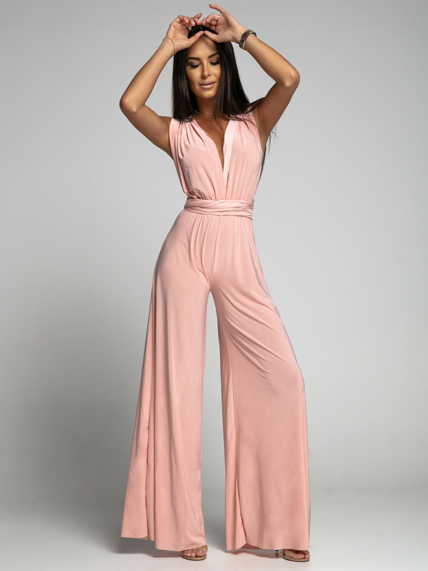 Emily – Deep V-Neck Sleeveless Backless Jumpsuit