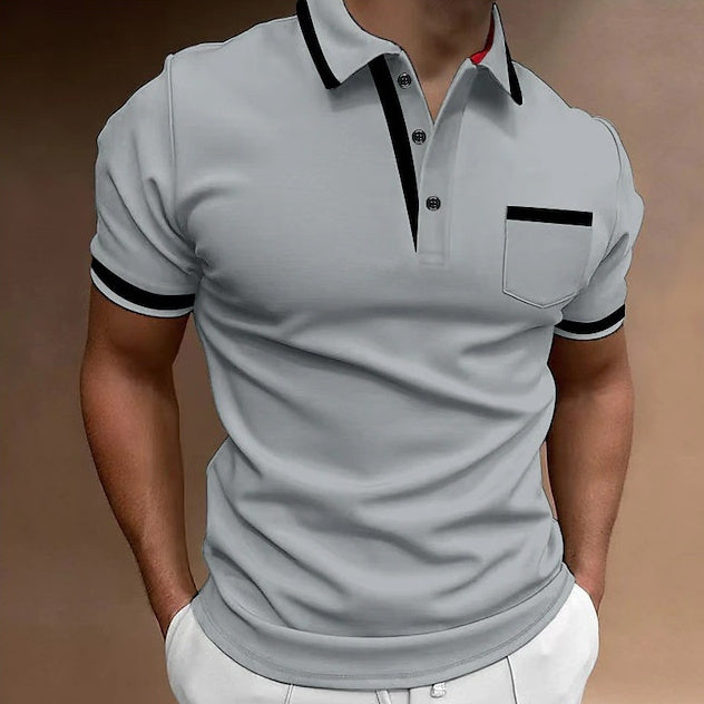 Men's Slim Fit Casual Polo Shirt – Modern Polo Shirt with Contrast Details for Everyday & Leisure