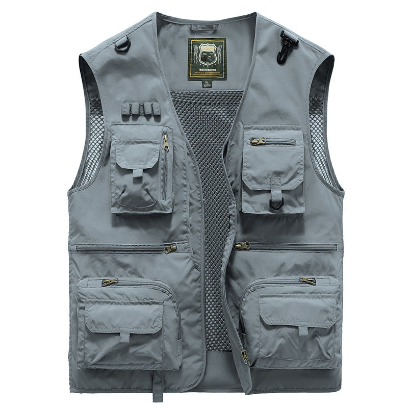 Men's Outdoor Vest with Many Pockets – Breathable Utility Vest for Camping, Fishing, Hiking & Adventure