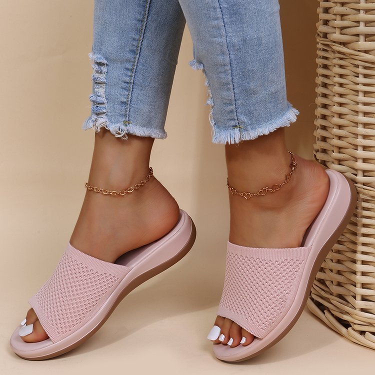 Alison – Modische fliegende Gewebte Wedge-Sandalen mit weichem Boden