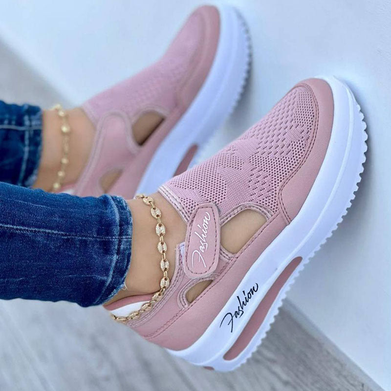 Damen Komfort Slip-On Mesh Plateau Sneaker – Modische Freizeitschuhe für Alltag, Gehen & Reisen