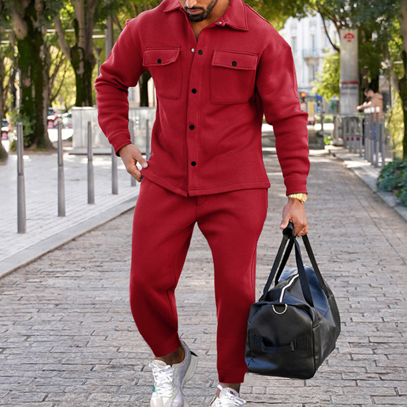 Jamie – Slim Single-Breasted Suit in Solid Color Design for Men