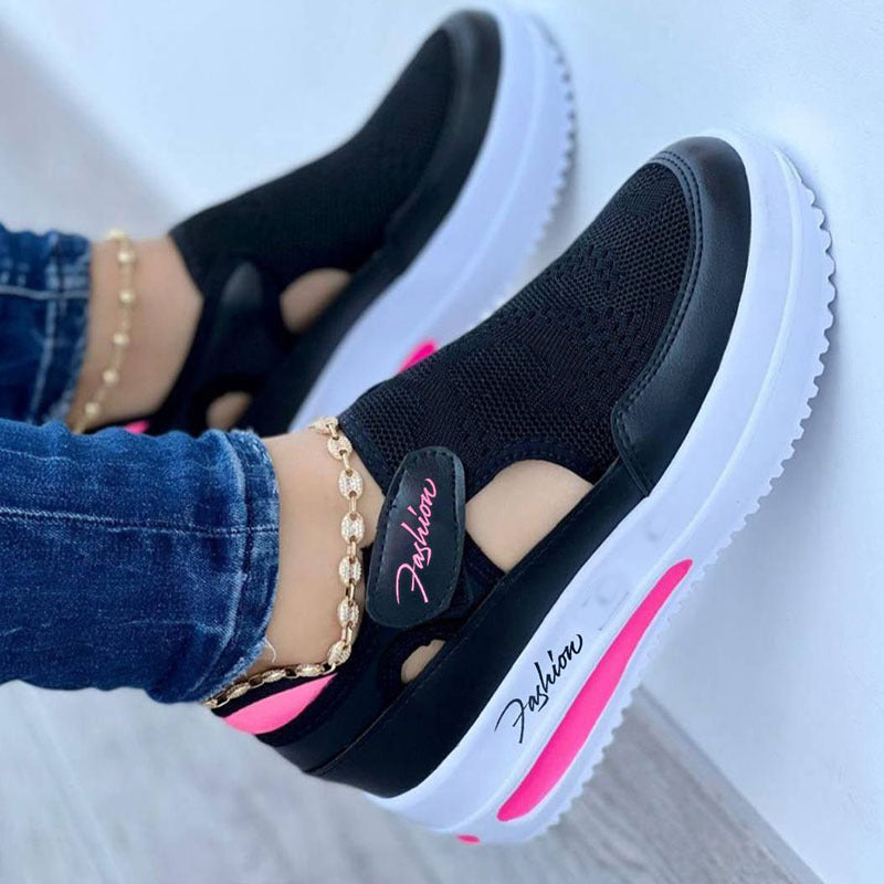 Damen Komfort Slip-On Mesh Plateau Sneaker – Modische Freizeitschuhe für Alltag, Gehen & Reisen
