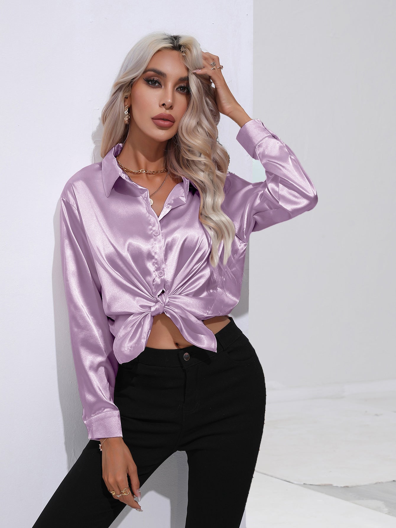 Jasmine – Satinhemd für Damen