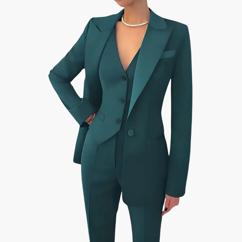 Damen 3-teiliges Anzugset mit taillierter Passform – Business & Abendmode