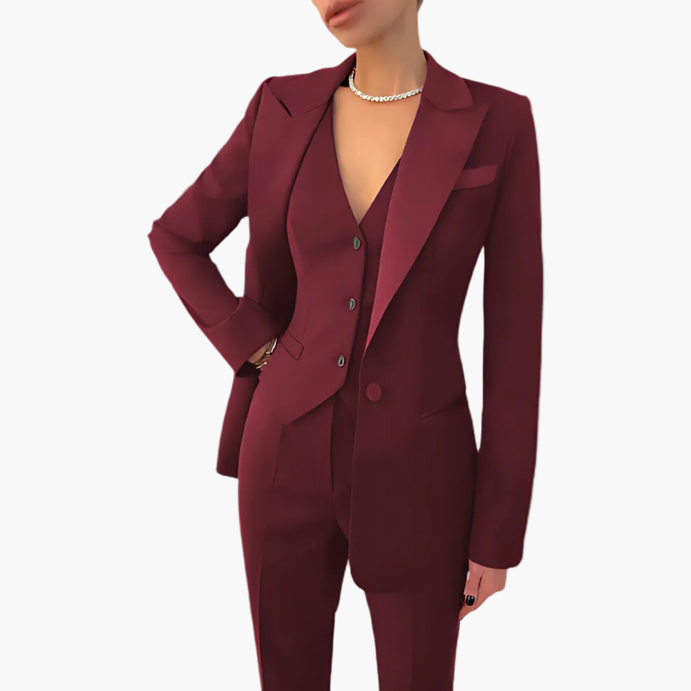 Damen 3-teiliges Anzugset mit taillierter Passform – Business & Abendmode