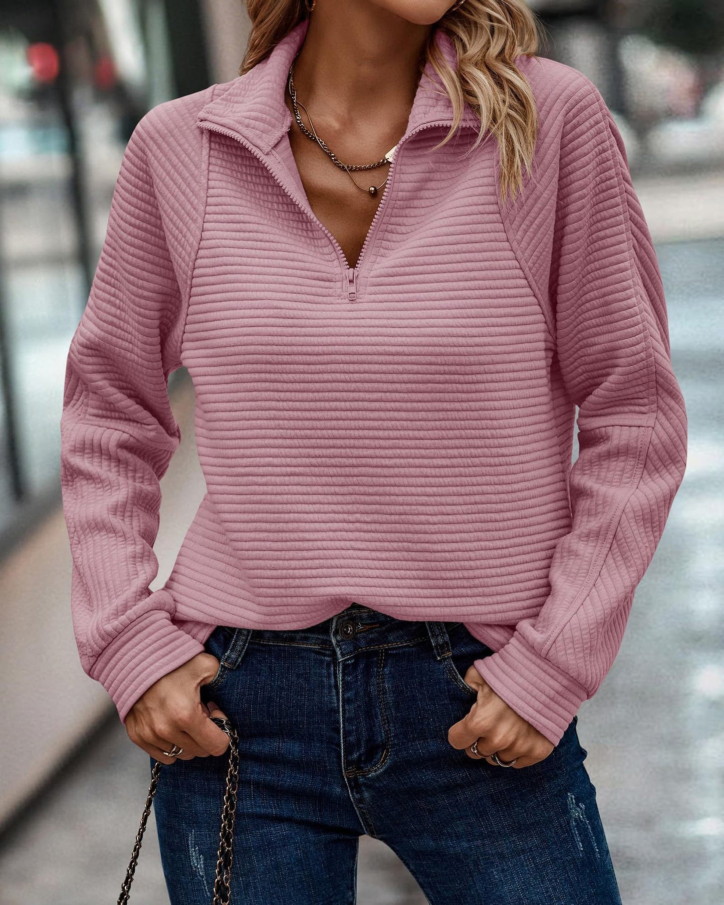 Spencer – Lockere Pullover mit Schlangenknochen-Muster und Stehkragen