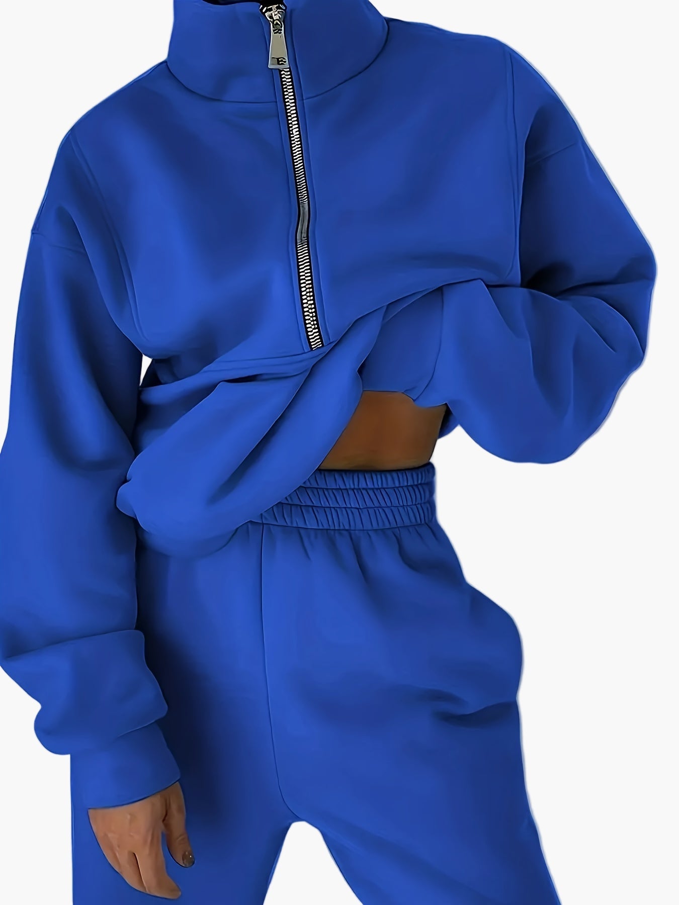 Damen Halbzip Sweatshirt mit Stehkragen – Lässiger Streetwear Pullover für Herbst und Winter