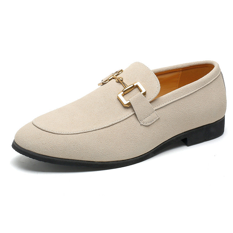 Men's Business Loafer Slip-On Moccasins with Gold Buckle – Elegant Shoes for Office & Leisure