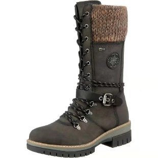 Natalie – Winterliche Hochkant Stiefel mit quadratischem Absatz und runder Spitze