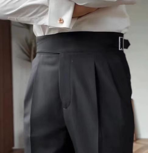 Herren High-Waist Bundfaltenhose – Eleganter Business- und Freizeitstil mit verstellbarem Bund