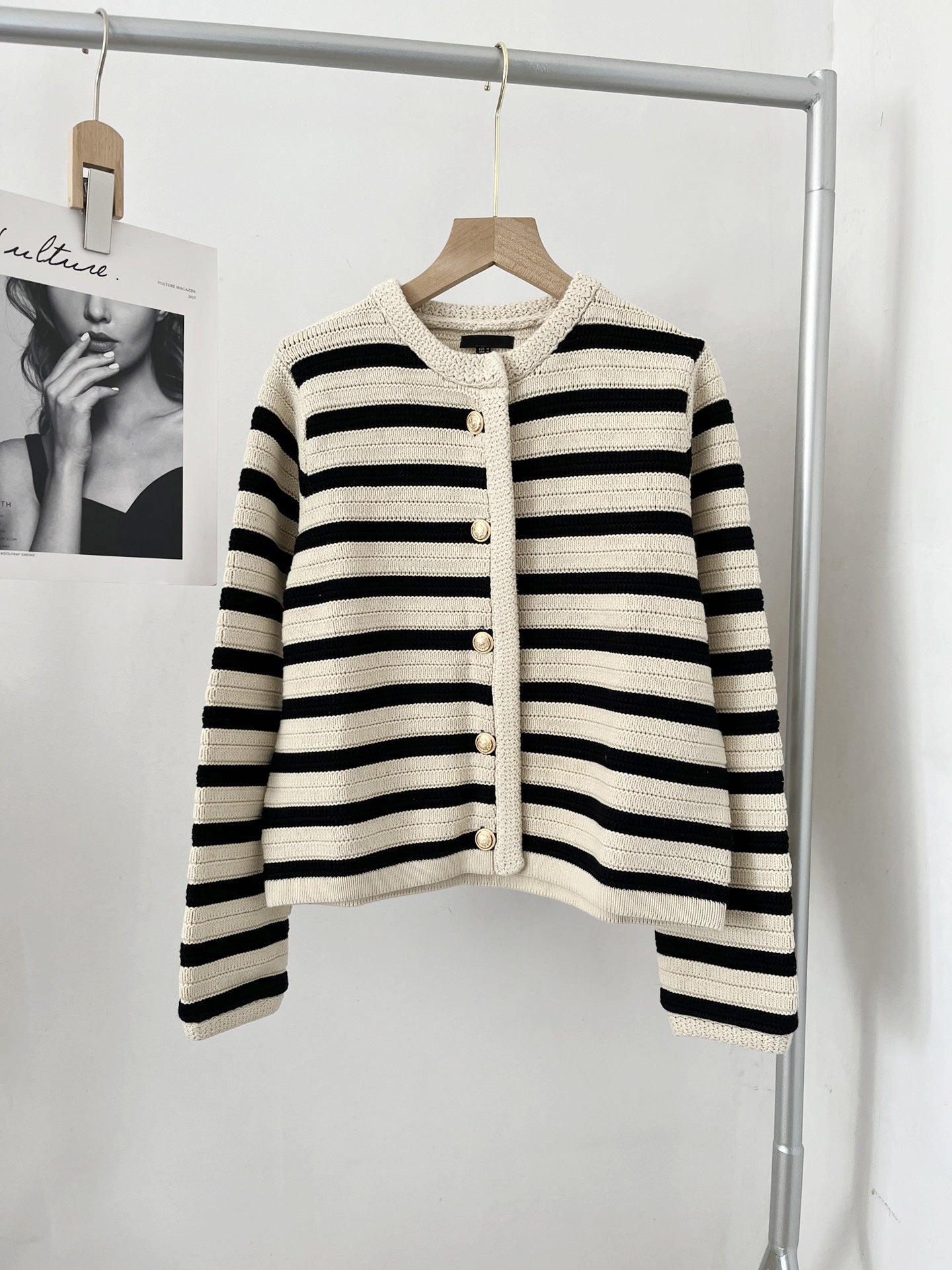 Jacqueline – Slim Women's Knit Cardigan with Stripes
