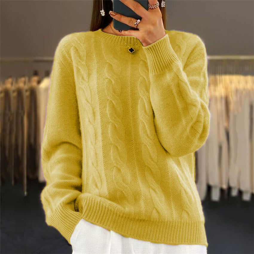 Ruby – Modischer Retro Kabelstrickpullover für Damen