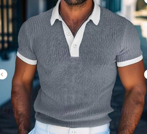 Garry – Short Sleeve Men's Polo Shirt in White