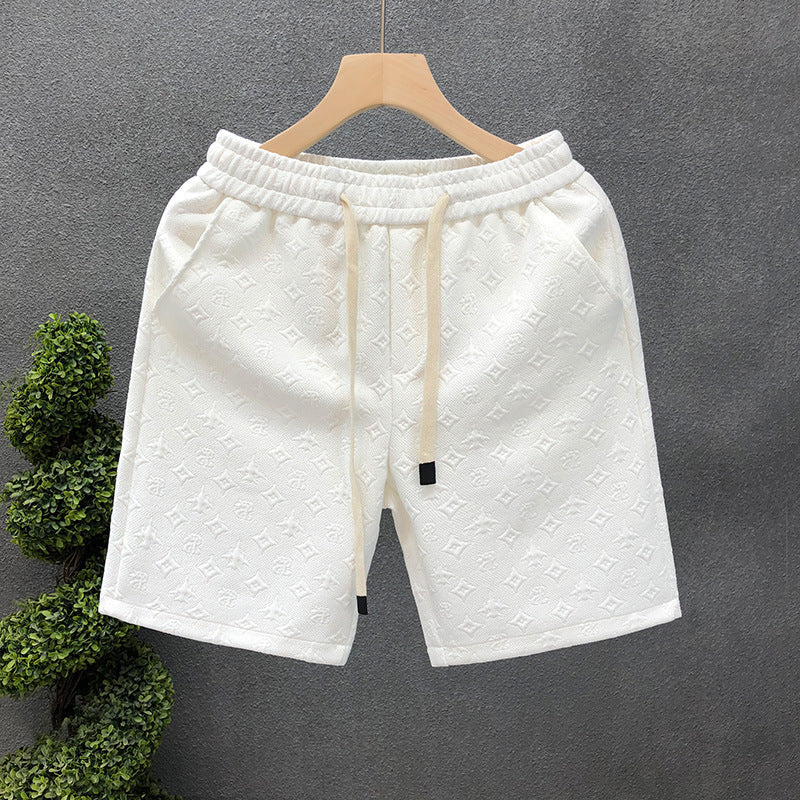 Alan – Weiße Jacquard-Shorts für Herren