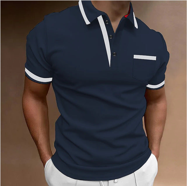 Men's Slim Fit Casual Polo Shirt – Modern Polo Shirt with Contrast Details for Everyday & Leisure
