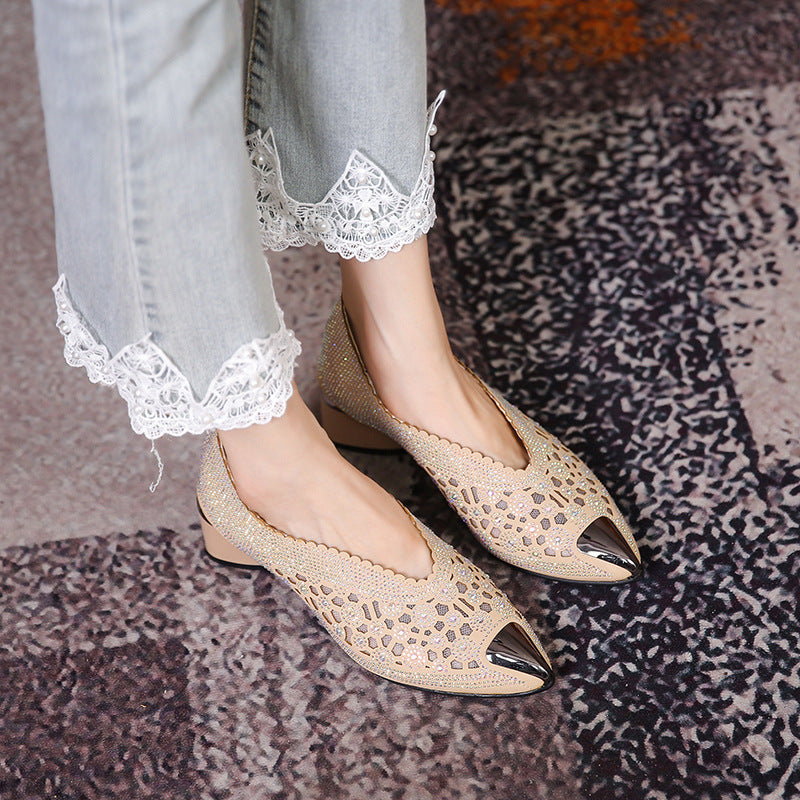 Michelle – High Mesh Pumps with Rhinestones