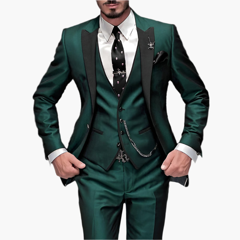 Herren 3-Teiliges Slim Fit Anzug Set – Eleganter Business & Hochzeitsanzug