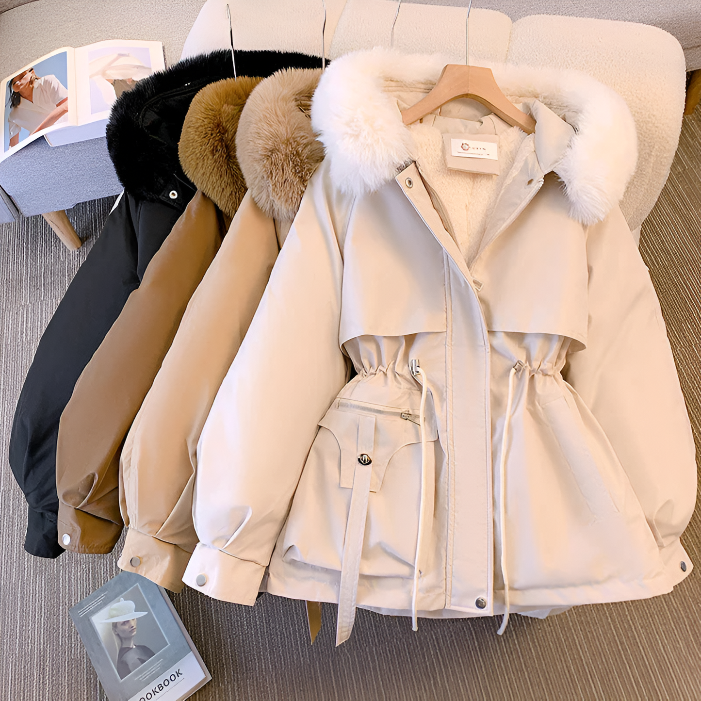 Damen Wintermantel mit Kapuze – Eleganter Parka für kalte Tage, modischer Alltagsbegleiter