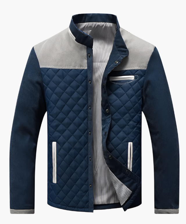 Men's quilted jacket in patchwork style – Elegant transitional jacket for everyday and leisure use