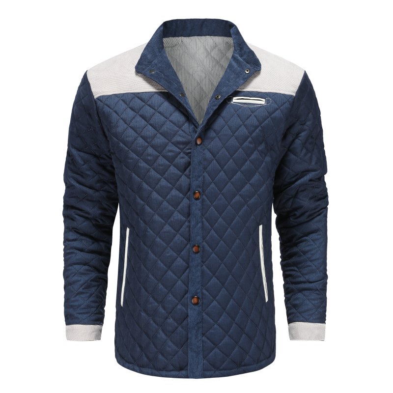 Men's quilted jacket in patchwork style – Elegant transitional jacket for everyday and leisure use