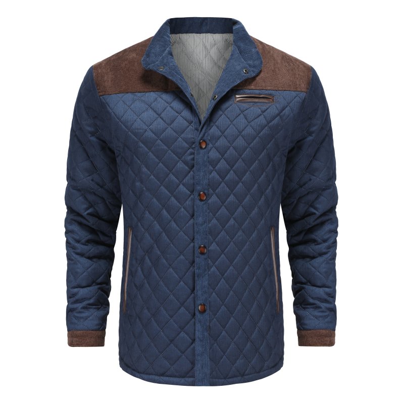 Men's quilted jacket in patchwork style – Elegant transitional jacket for everyday and leisure use