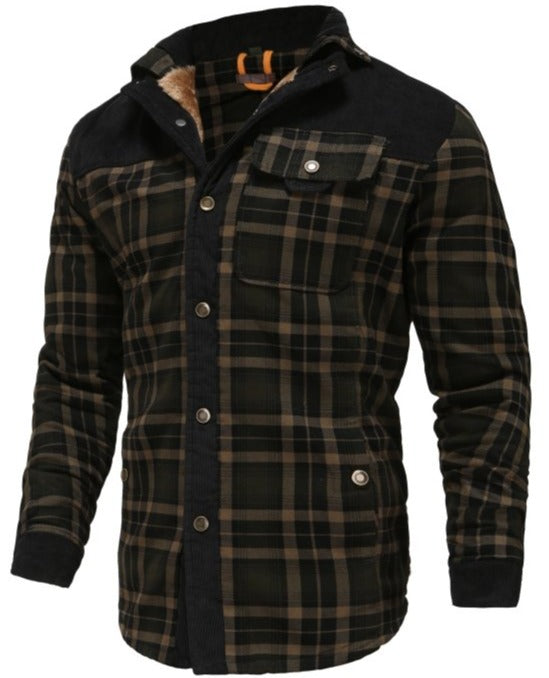 Herren Outdoor Freizeit Hemdjacke mit Fleece-Futter – Klassischer Karomuster Stil für Abenteuer und Alltag