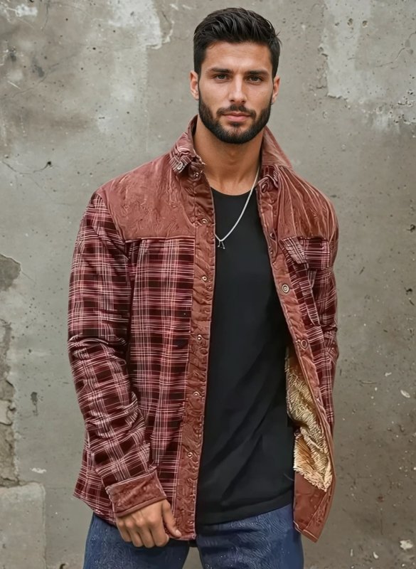 Herren Outdoor Freizeit Hemdjacke mit Fleece-Futter – Klassischer Karomuster Stil für Abenteuer und Alltag